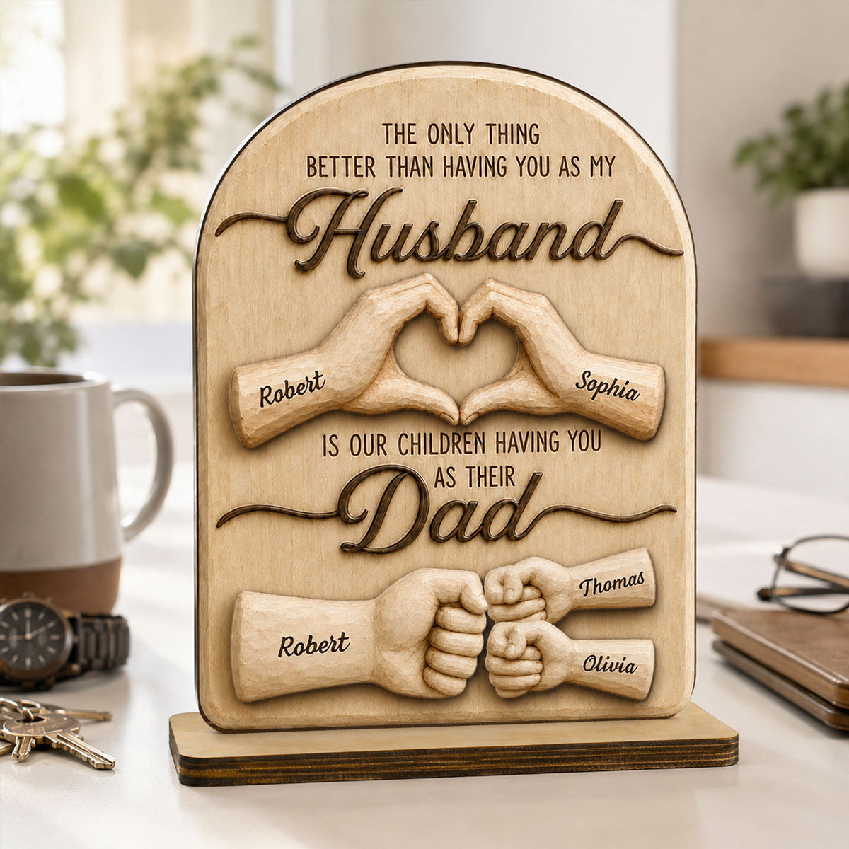 Sentimental Rustic The Only Thing Better Than Having You As Husband - Personalized 2-Layered Wooden Plaque - Heartfelt Gift For Husband, Dad