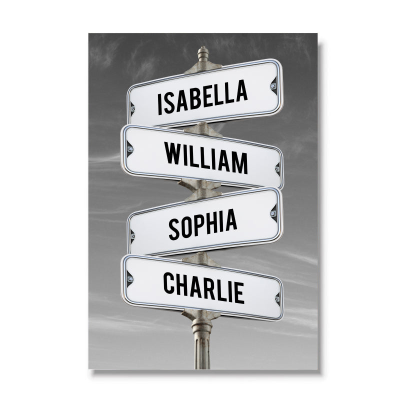 Family Intersection Sign Name Personalized Poster