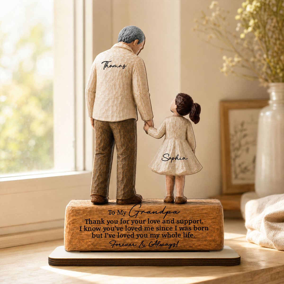 I've Loved You My Whole Life Grandpa 2D Flat Printed - Personalized 2-Layered Wooden Plaque - Sentimental Gift For Grandpa