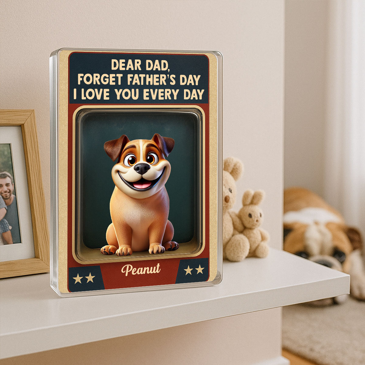 Forget We Love You Every Day Cute Dog Figures Style Personalized Acrylic Block Plaque