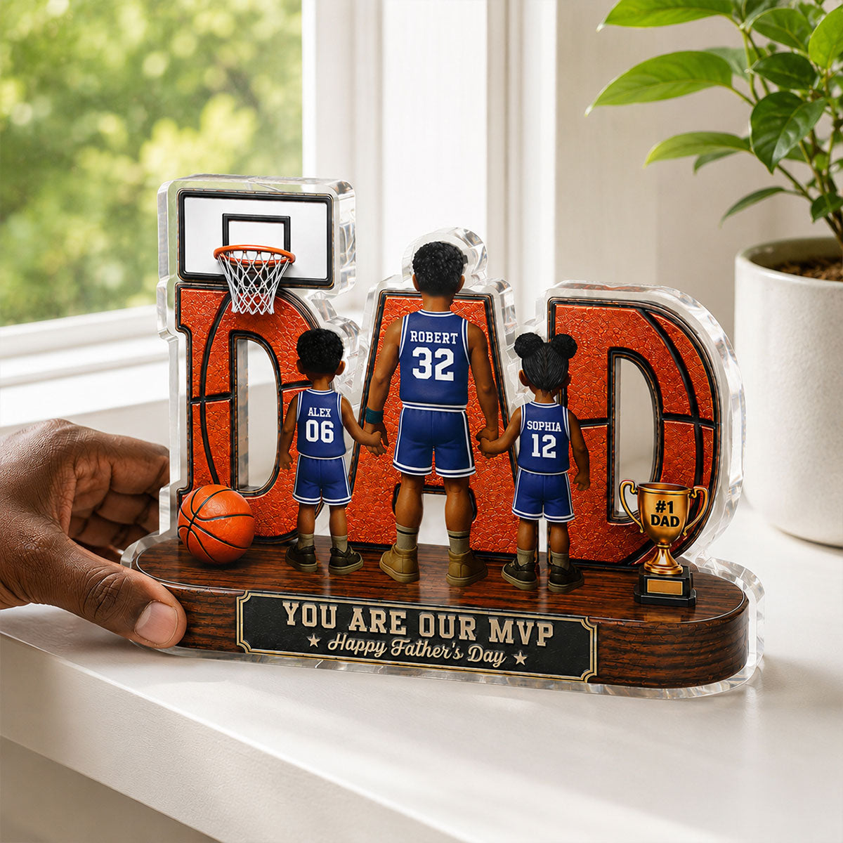 Basketball Dad Legend You Are Our MVP - Personalized Acrylic Block Plaque - Gift For Dad, Husband, Basketball Fans