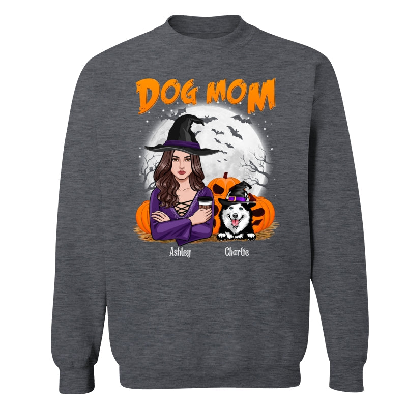 Dog Mom Halloween Woman Front View Vector Personalized Shirt