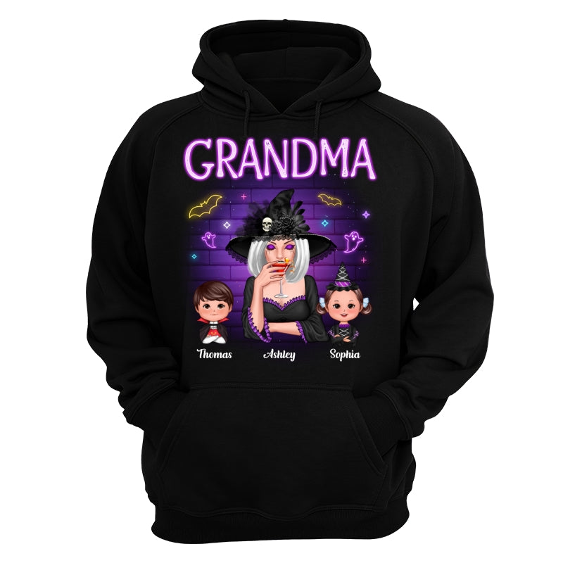 Grandma Mom Halloween Neon Light Personalized Shirt