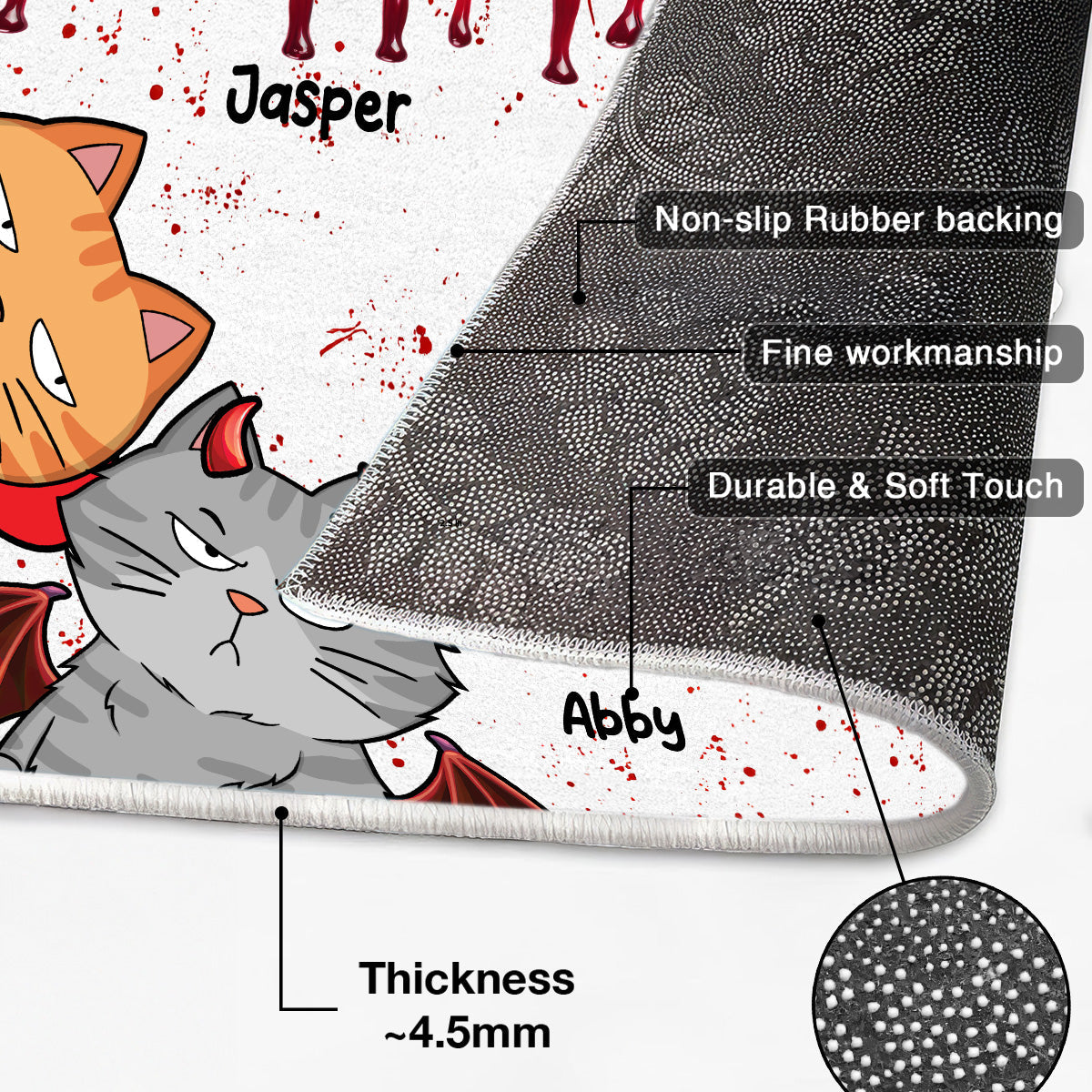 Halloween Beware Of Little Monsters Cats Personalized Doormat