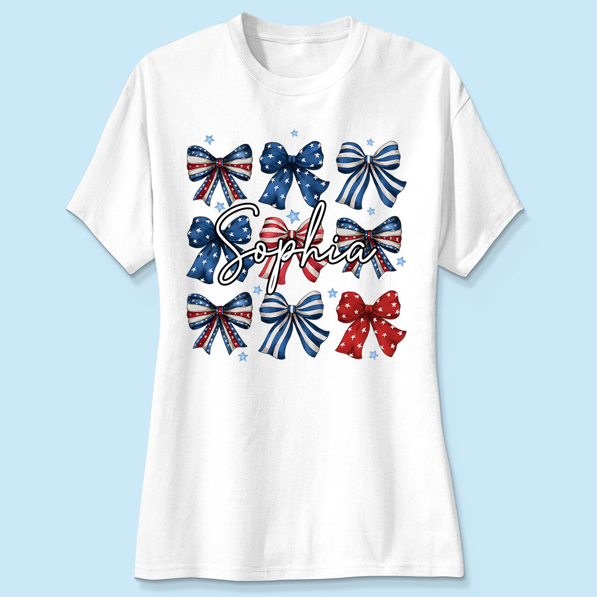 Coquette American Bows 4th Of July Independence Day Personalized Shirt, Gift For Mom, Wife, Girlfriend
