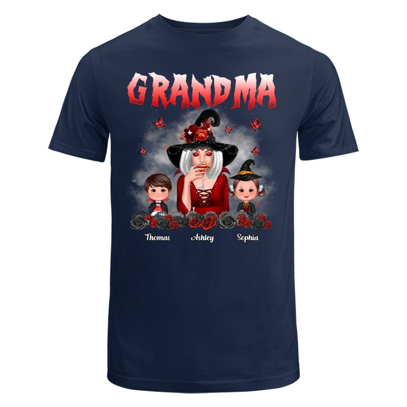 Halloween Roses Grandma With Grandkids Personalized Shirt