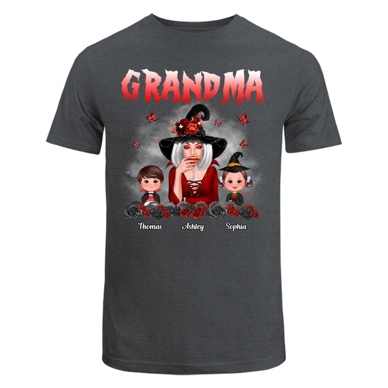 Halloween Roses Grandma With Grandkids Personalized Shirt