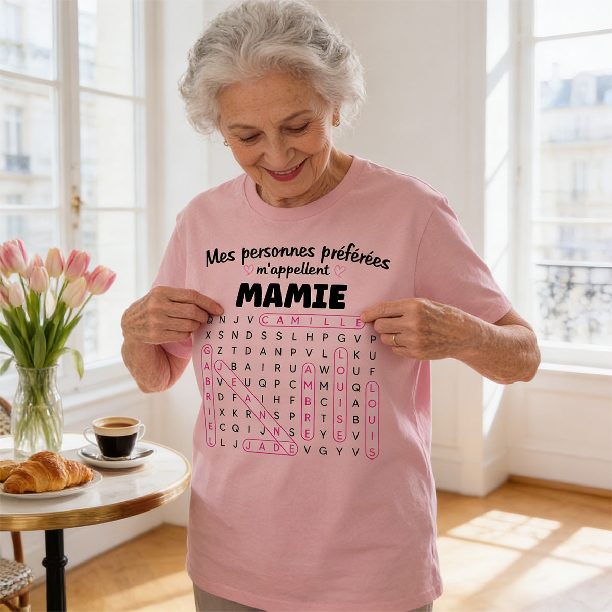 T-shirt Personnalis Mots Flchs - Mes personnes prfres m'appellent Mamie - Cadeau pour Grand-Mre
