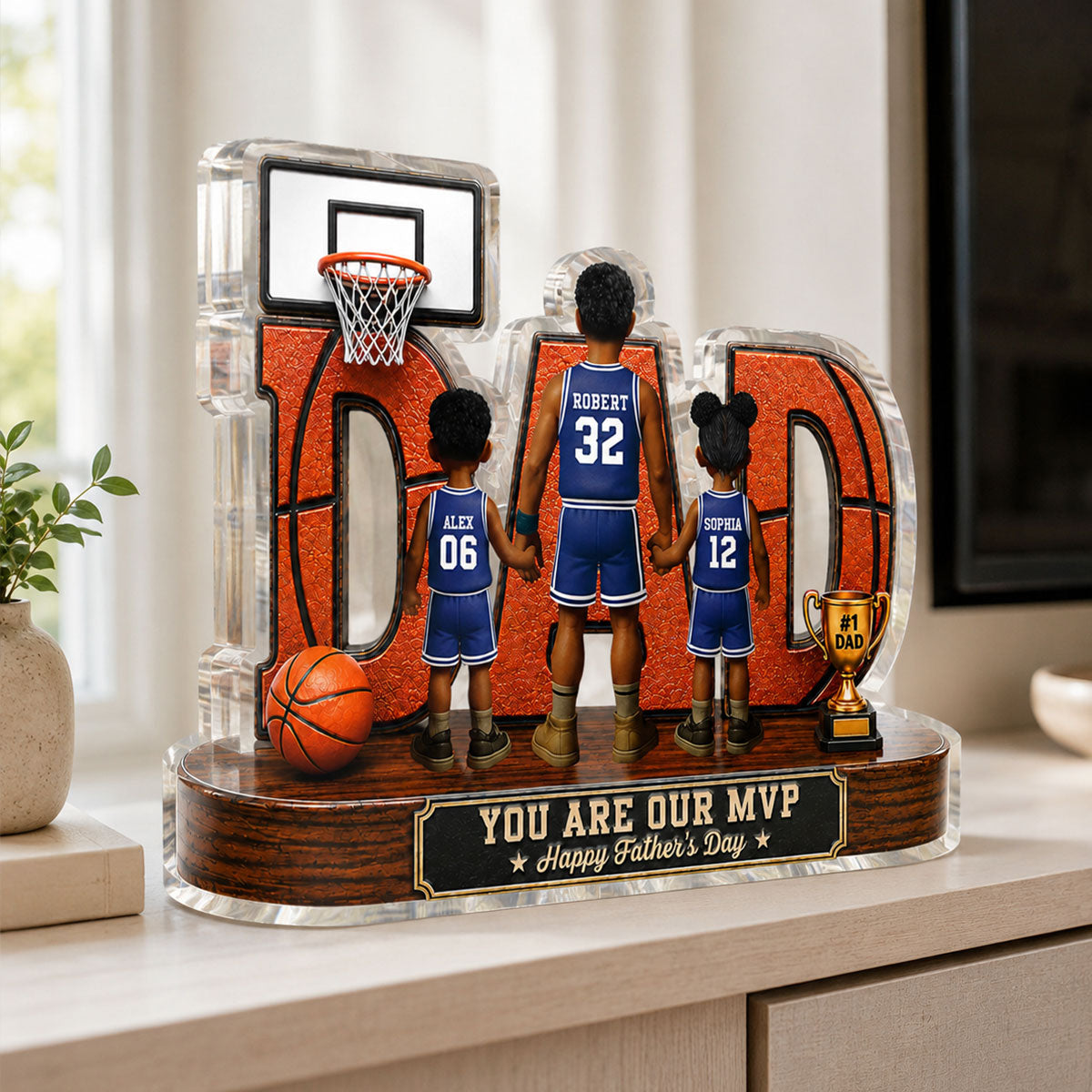 Basketball Dad Legend You Are Our MVP - Personalized Acrylic Block Plaque - Gift For Dad, Husband, Basketball Fans