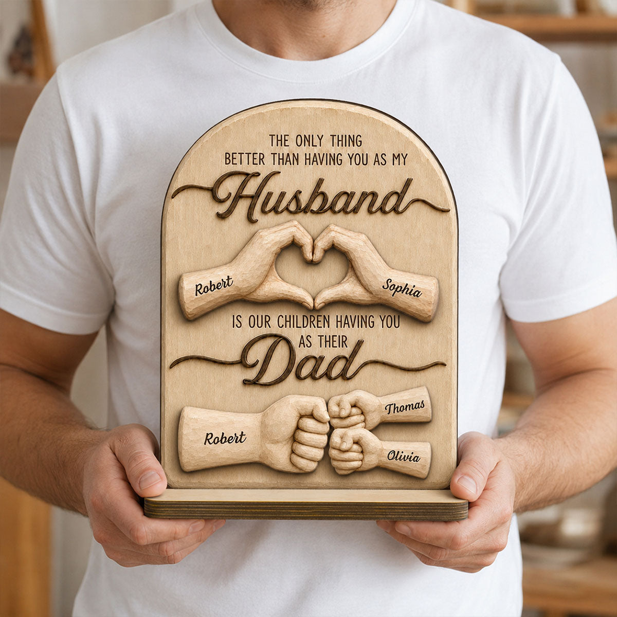 Sentimental Rustic The Only Thing Better Than Having You As Husband - Personalized 2-Layered Wooden Plaque - Heartfelt Gift For Husband, Dad