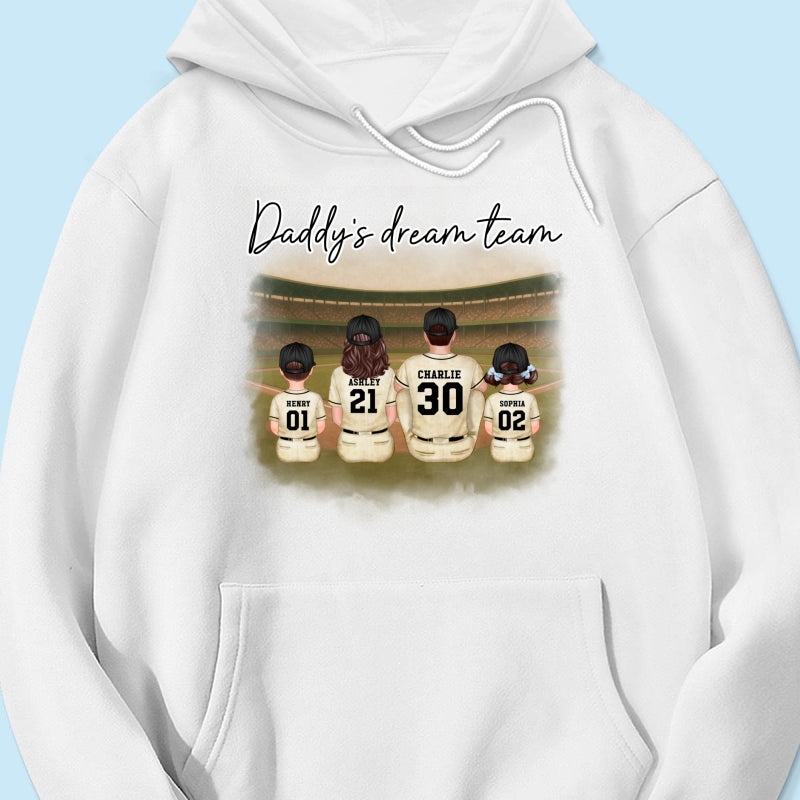 Retro Vintage Baseball Daddy's Dream Team Personalized Shirt, Gift For Dad