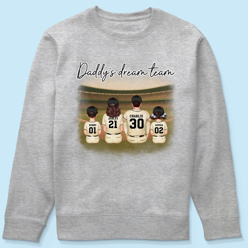 Retro Vintage Baseball Daddy's Dream Team Personalized Shirt, Gift For Dad