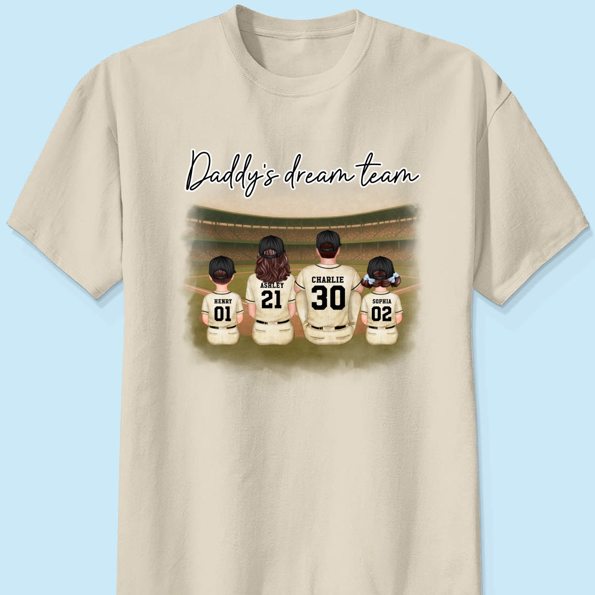 Retro Vintage Baseball Daddy's Dream Team Personalized Shirt, Gift For Dad
