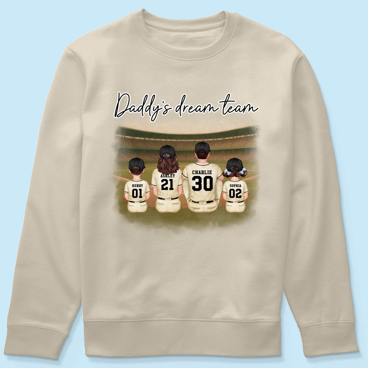 Retro Vintage Baseball Daddy's Dream Team Personalized Shirt, Gift For Dad