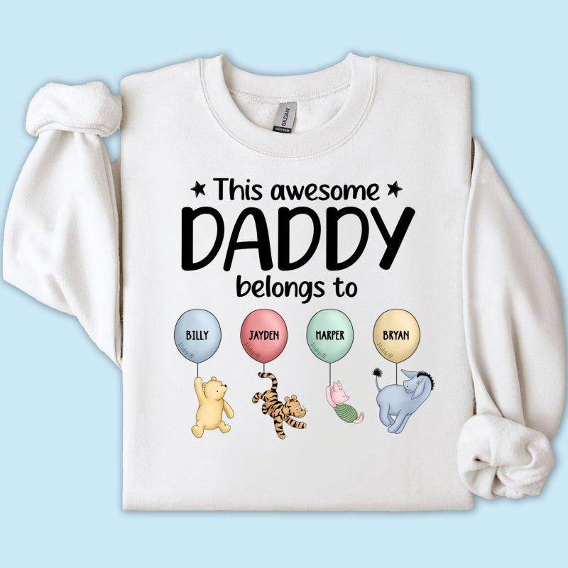 This Awesome Daddy Belongs To Cute Characters Personalized Shirt