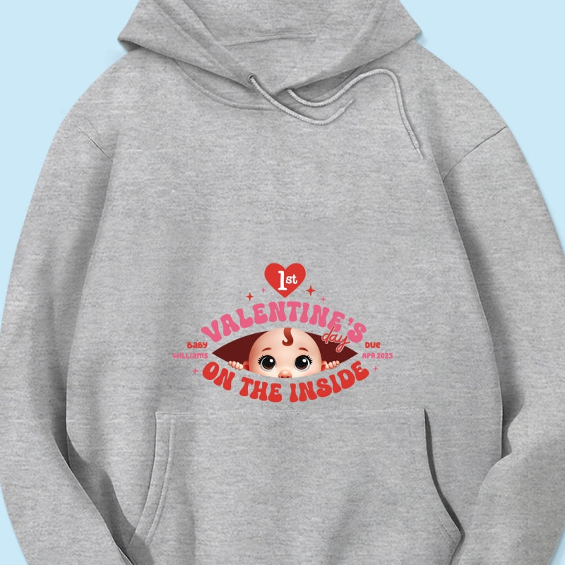 Baby's First On The Inside Personalized Shirt, Custom Pregnancy Reveal Shirt, Expecting Mom