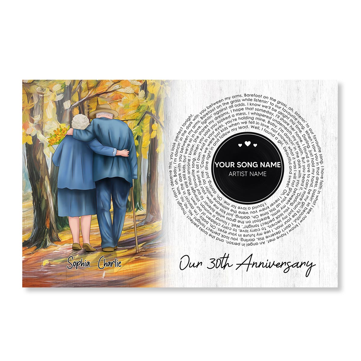 I Want To Grow Old With You Song Lyrics Art Personalized Poster, Anniversary Gift For Him, For Her