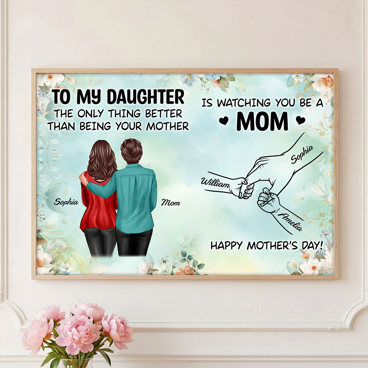 From Mom To Daughter Watching You Be A Mom Green Tone - Personalized Poster - Mother's Day Gift For Daughter