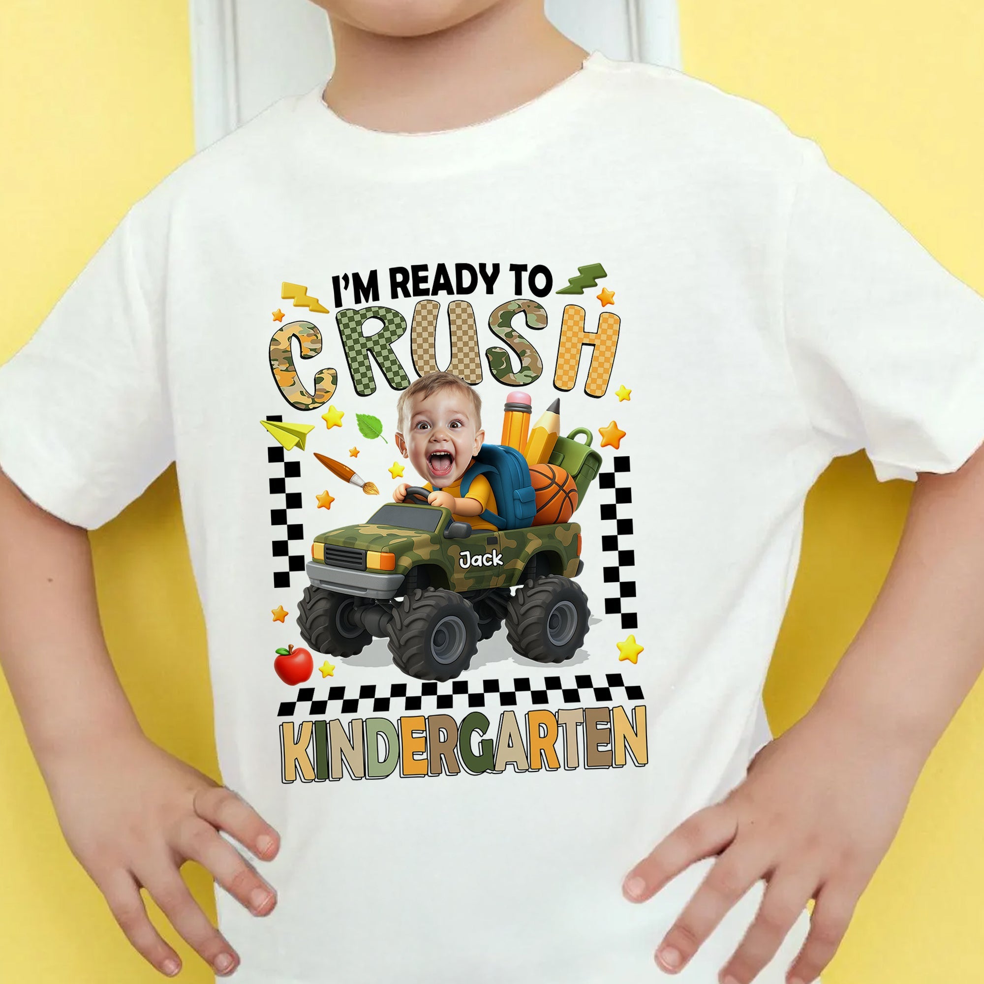 I'm Ready to Crush School Personalized Youth Shirt, Back to School from Pre-K to Fourth Grade for Boys