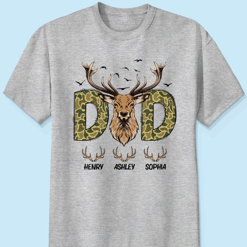Buckin' Dad Hunting Camouflage Personalized Shirt, Father's Day Gift For Dad, Husband