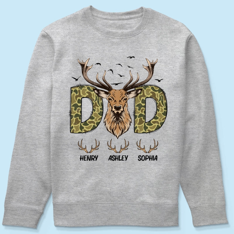 Buckin' Dad Hunting Camouflage Personalized Shirt, Father's Day Gift For Dad, Husband