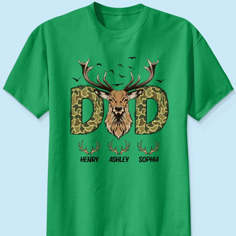 Buckin' Dad Hunting Camouflage Personalized Shirt, Father's Day Gift For Dad, Husband