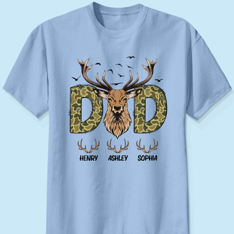 Buckin' Dad Hunting Camouflage Personalized Shirt, Father's Day Gift For Dad, Husband