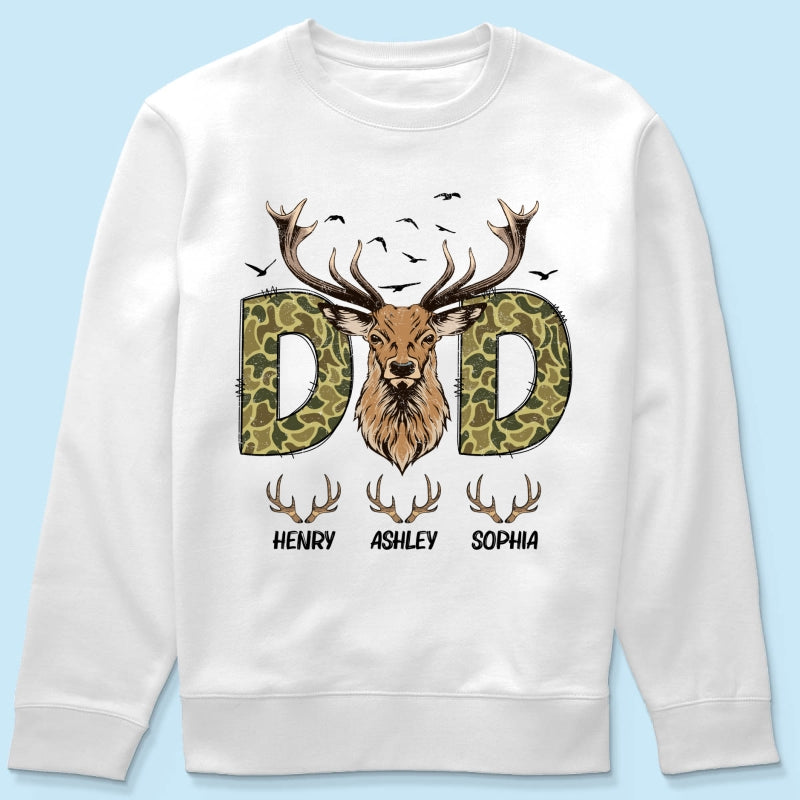 Buckin' Dad Hunting Camouflage Personalized Shirt, Father's Day Gift For Dad, Husband