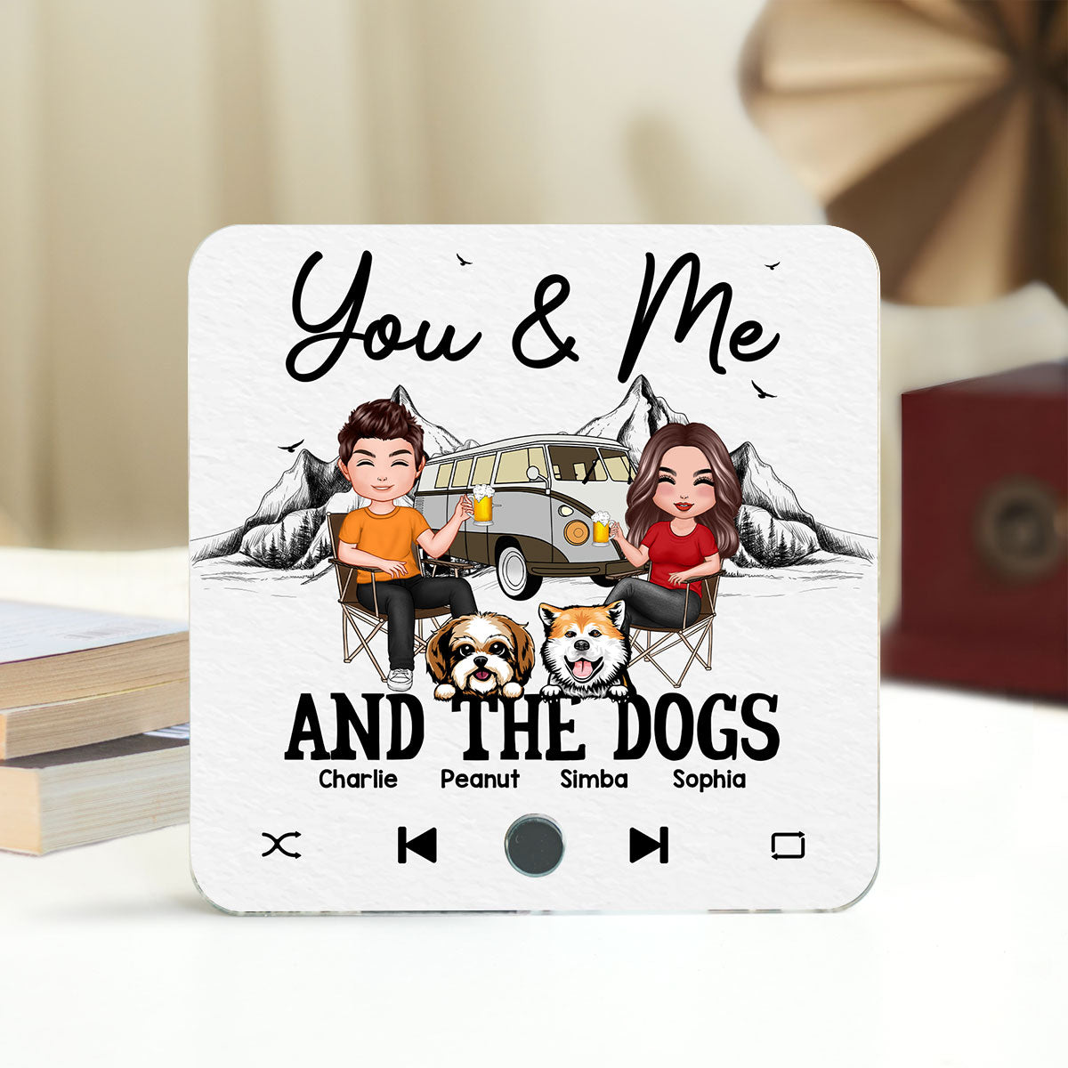 You Me & The Dogs Camping Couple Gift For Camping Lover Personalized Music Fridge Magnet