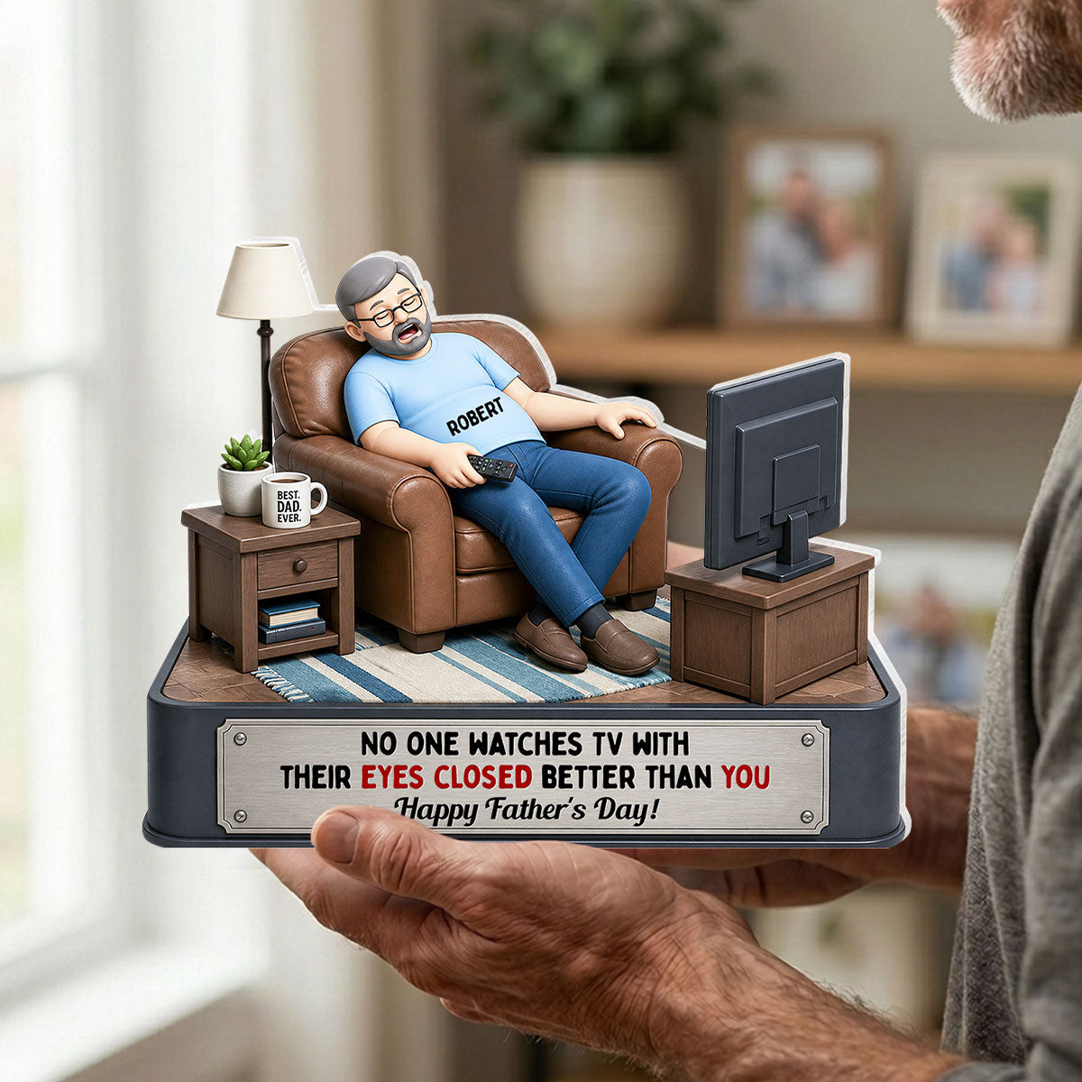 No One Watches TV Better Than You - Personalized Acrylic Block Plaque - Funny Gift for Dad, Grandpa, Husband