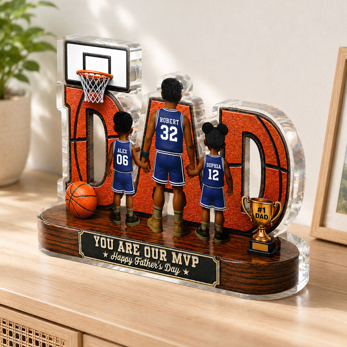 Basketball Dad Legend You Are Our MVP - Personalized Acrylic Block Plaque - Gift For Dad, Husband, Basketball Fans