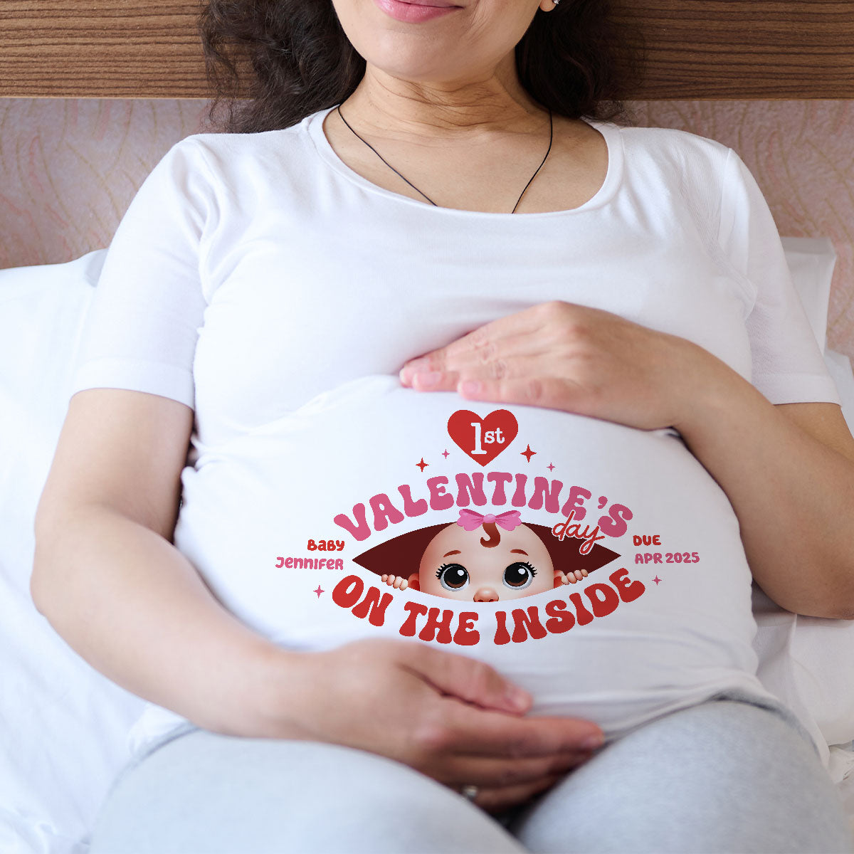 Baby's First On The Inside Personalized Shirt, Custom Pregnancy Reveal Shirt, Expecting Mom