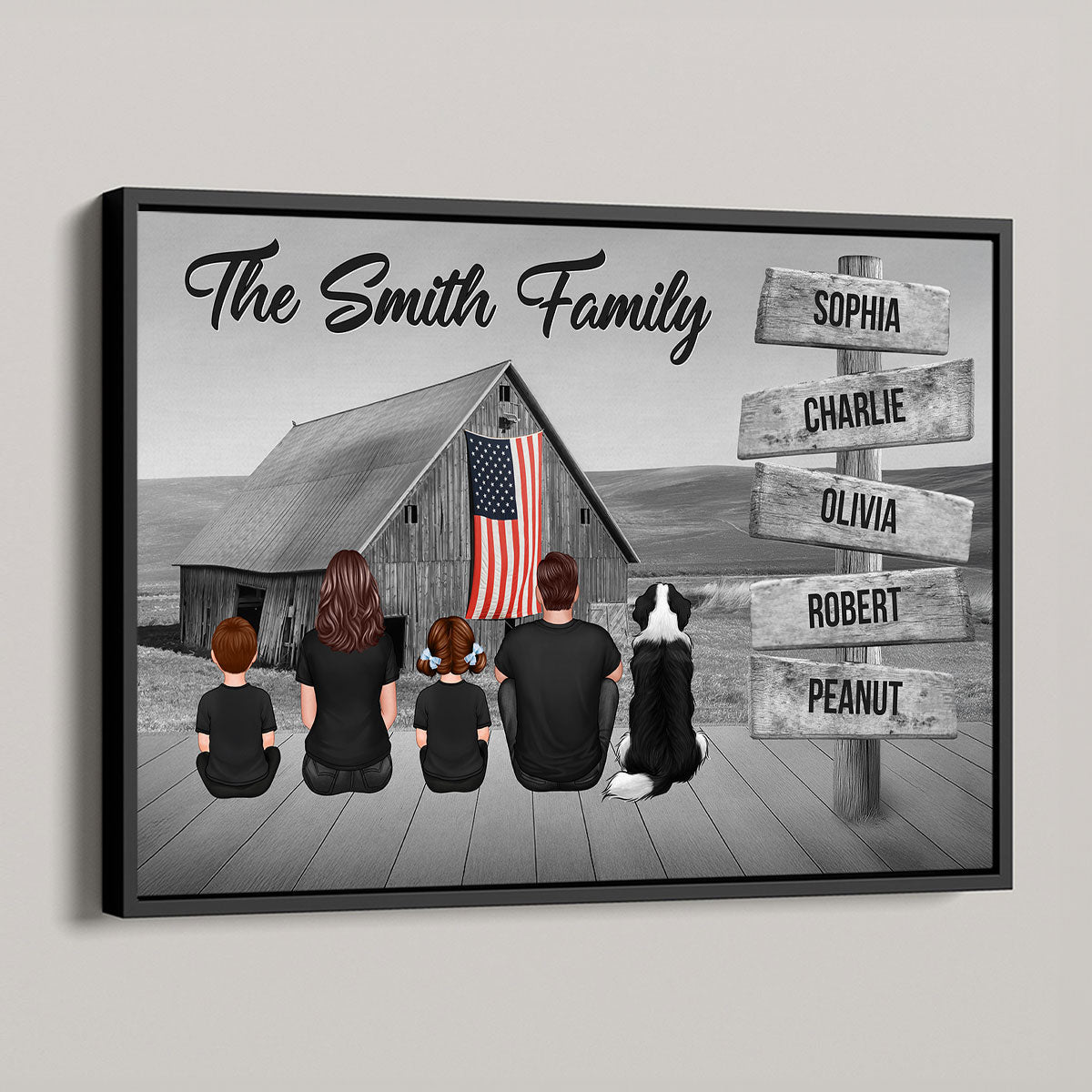American Family Barn House Personalized Poster, Unique Father's Day Gift For Dad