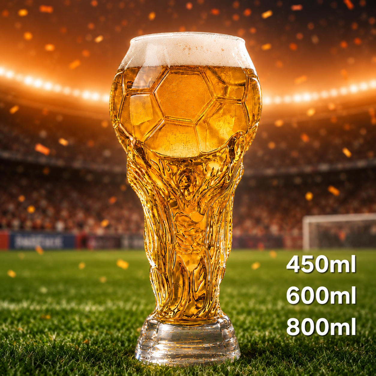 World Cup 2026 Football Trophy Beer Glass, Match Day Beer Glass, Birthday Gift for Him, Gift for Dad
