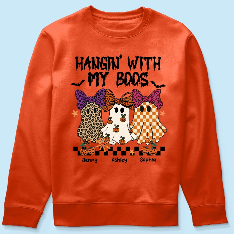 Hanging with my Boos Personalized Matching Besties Sweatshirt, Fall Gift for Besties