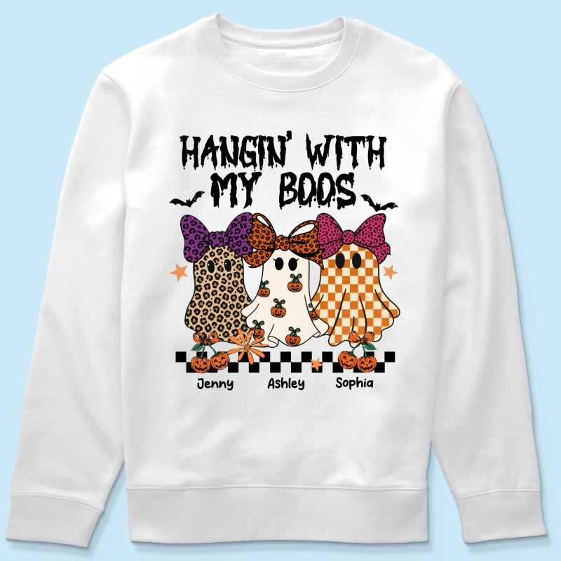Hanging with my Boos Personalized Matching Besties Sweatshirt, Fall Gift for Besties