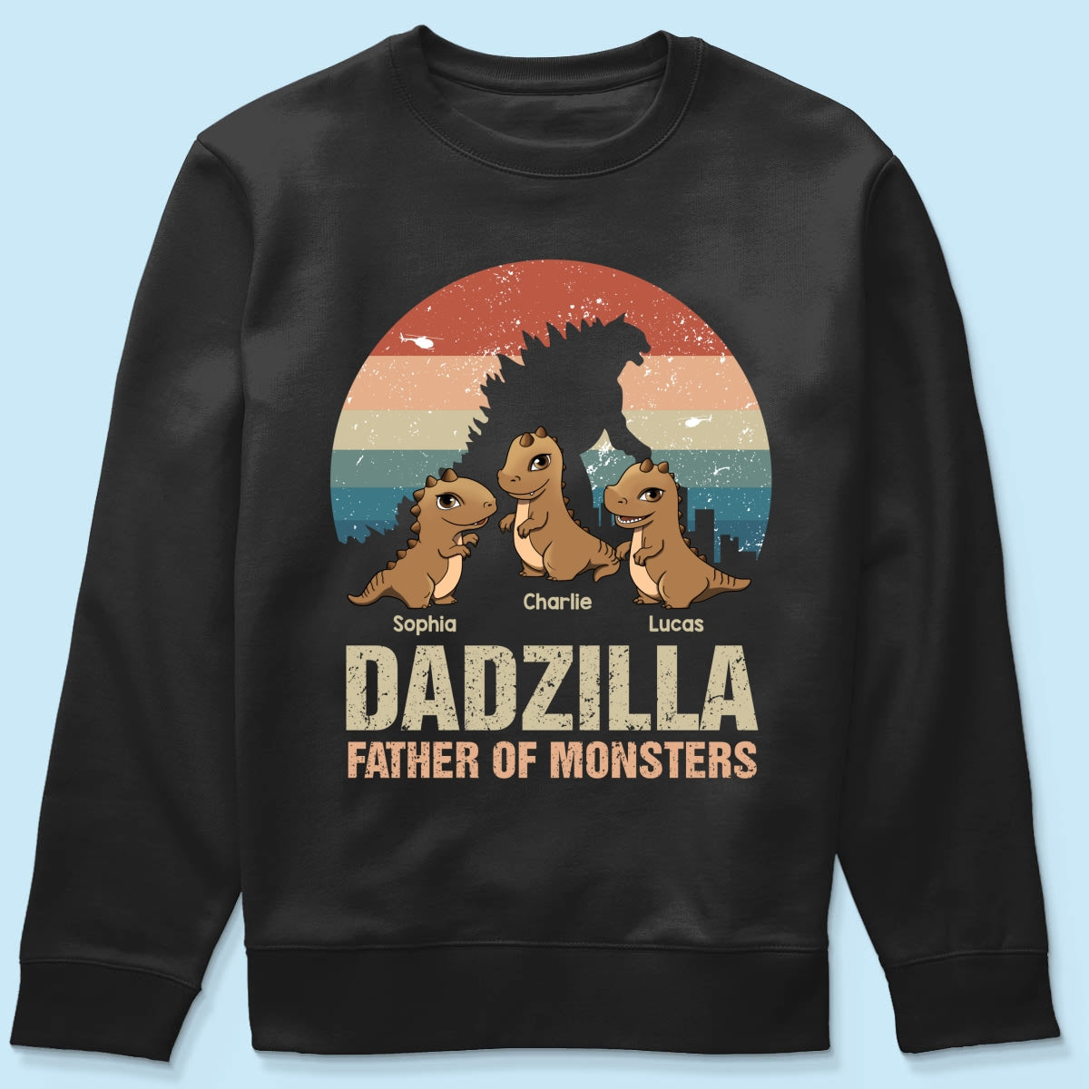 Dadzilla Retro Dinosaurs Personalized Shirt