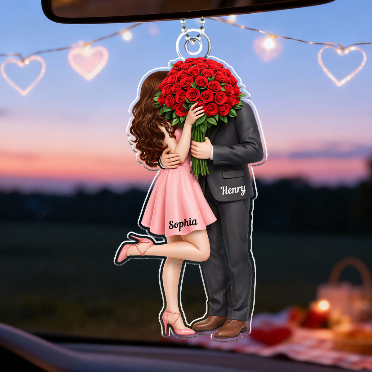 Forever Without Saying a Word Elegant Couple - Personalized Car Hanger - Valentine's Gift For Him, For Her, For Couple