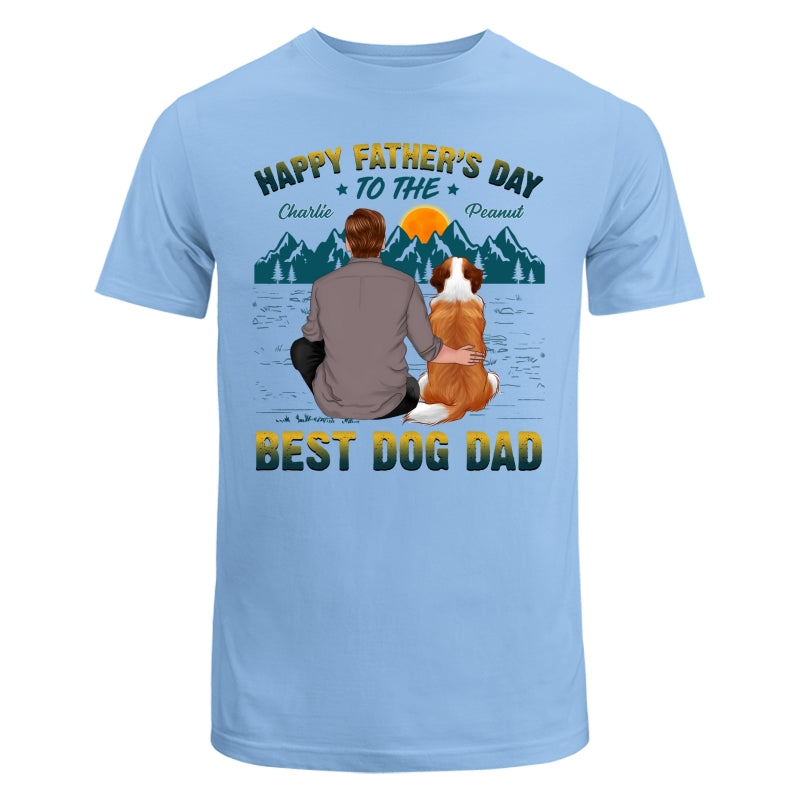 Happy Father‘s Day Best Dog Dad Green Yellow Retro Personalized Shirt