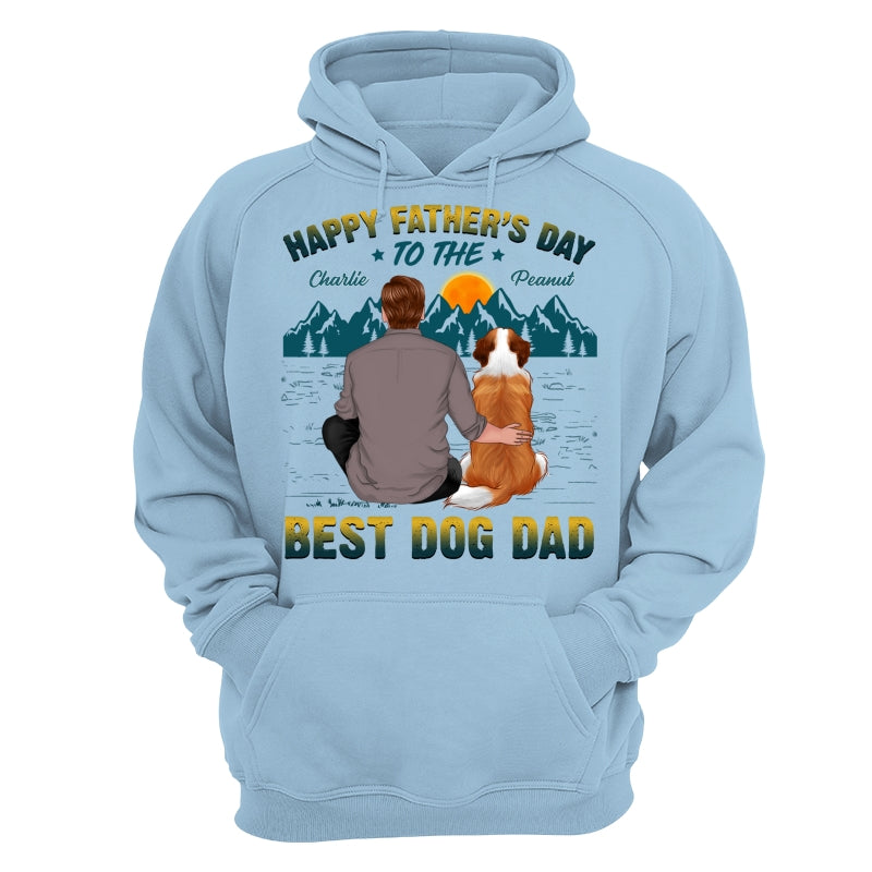 Happy Father‘s Day Best Dog Dad Green Yellow Retro Personalized Shirt