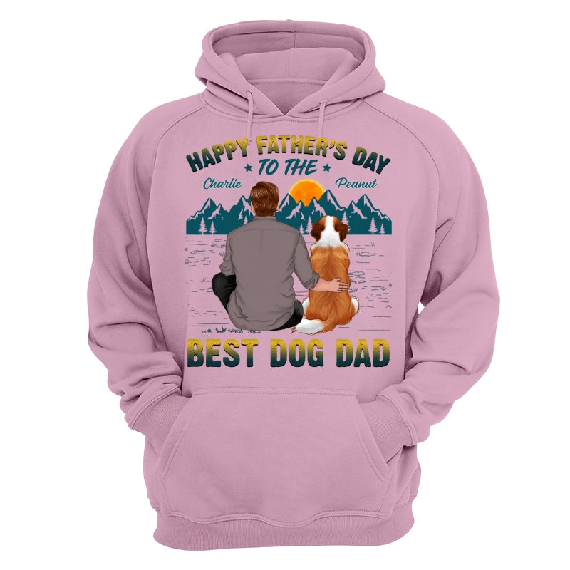 Happy Father‘s Day Best Dog Dad Green Yellow Retro Personalized Shirt