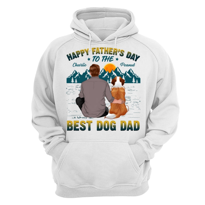 Happy Father‘s Day Best Dog Dad Green Yellow Retro Personalized Shirt