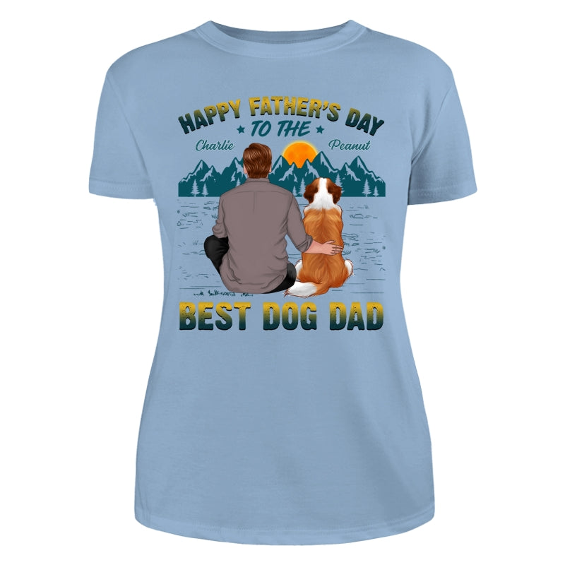 Happy Father‘s Day Best Dog Dad Green Yellow Retro Personalized Shirt