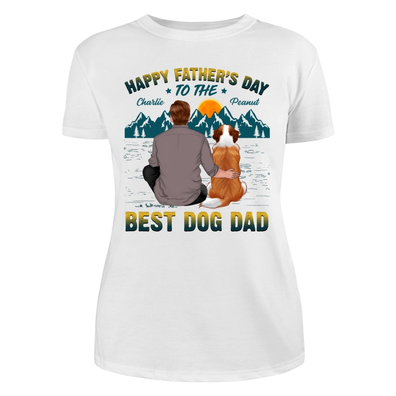 Happy Father‘s Day Best Dog Dad Green Yellow Retro Personalized Shirt