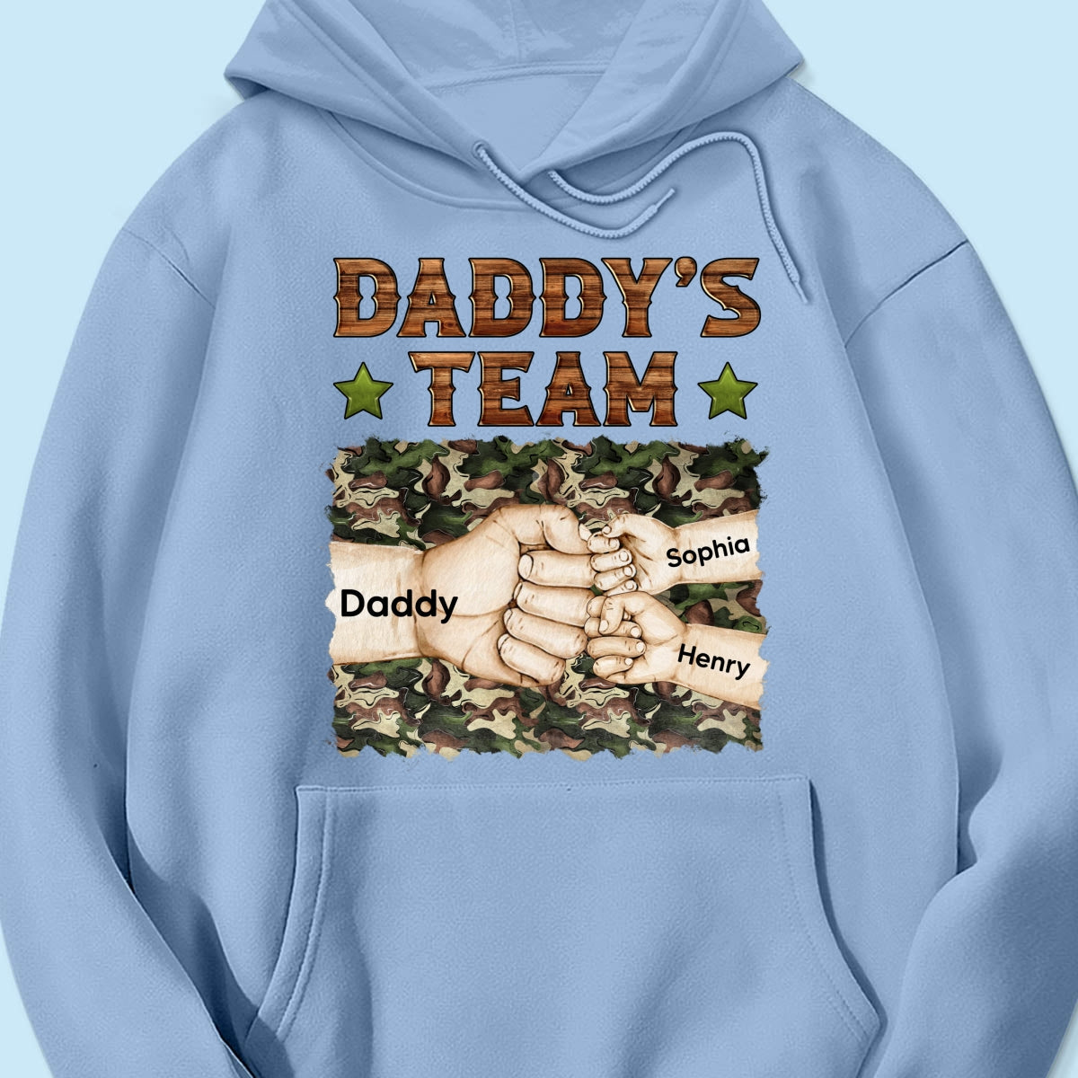 Daddy‘s Team Fist Bump Camouflage Personalized Shirt