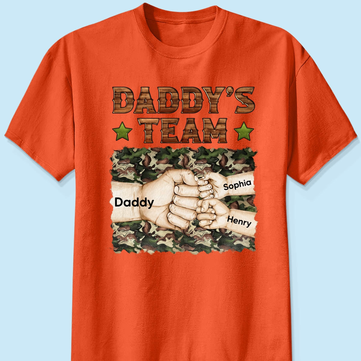 Daddy‘s Team Fist Bump Camouflage Personalized Shirt