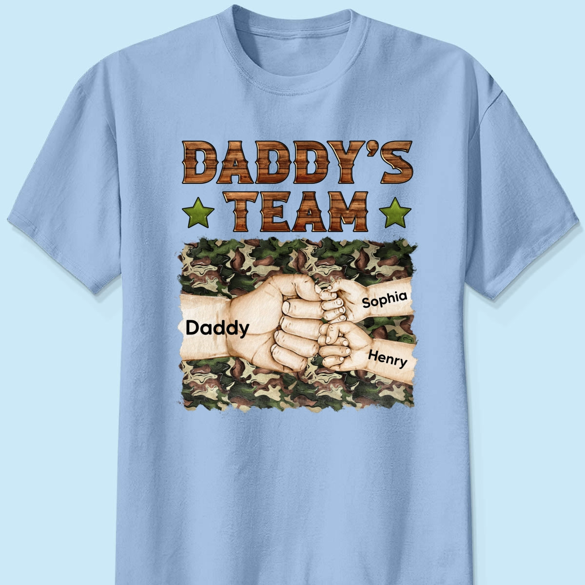 Daddy‘s Team Fist Bump Camouflage Personalized Shirt