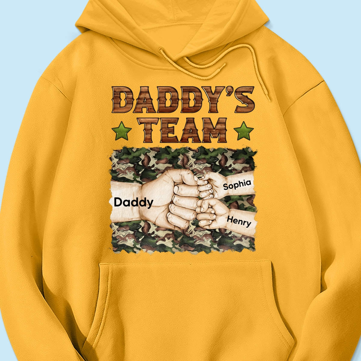 Daddy‘s Team Fist Bump Camouflage Personalized Shirt