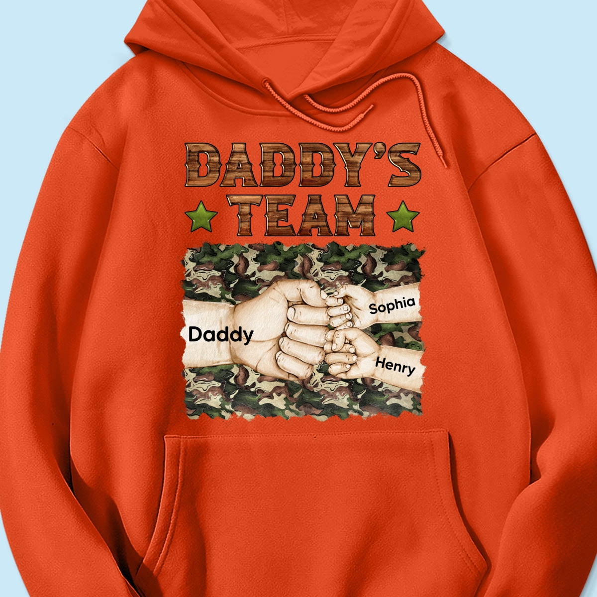 Daddy‘s Team Fist Bump Camouflage Personalized Shirt