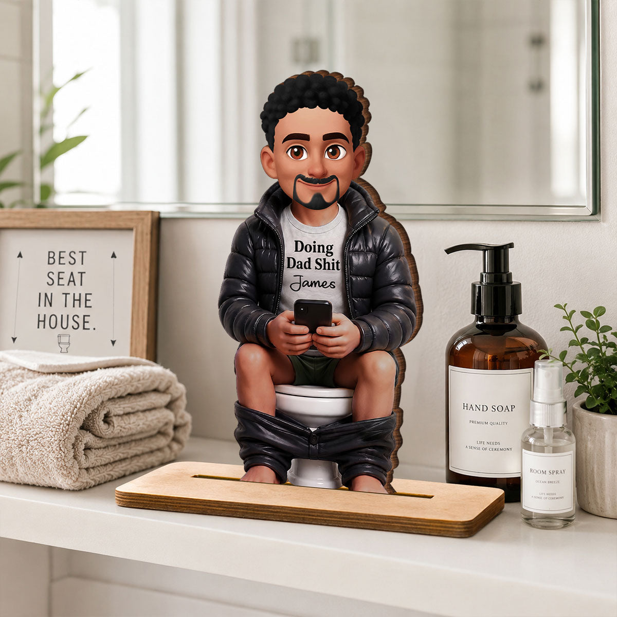 Doing Dad Sh*t Funny - Personalized 2-Layered Wooden Plaque - Funny Gift for Dad, Husband